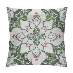 Aesthetic Floral Throw Pillow Covers Bohemian Mandala Pillow Covers for All Ages, Paisley Flower Cushion Covers, Boho Cushion Cases Green White Grey