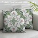 Aesthetic Floral Throw Pillow Covers Bohemian Mandala Pillow Covers for All Ages, Paisley Flower Cushion Covers, Boho Cushion Cases Green White Grey