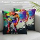 PHYHOO  Throw Pillow Cover for Boys,Kids Sports Ball Game Pillow Cover,American Football Cushion Cover,Watercolor Hippie Galaxy Decorative Accent Pillow Case