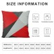 PHYHOO Red Black Gray Pillow Covers Geometric Cushion Covers for Kids Boys Girls,Simple Print Throw Pillow Covers Modern Geometry Bedroom Decor Cushion Cases