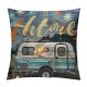 Camping Themed Pillow Covers, Pillow Covers for Sofa Bed, Happy Camping Cushion Covers, Rustic Farmhouse Door Print Decorative Pillow Cases