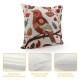 Nordic Bird Christmas Pillow Covers Retro Boho Floral Throw Pillow Cases Winter Holiday Outdoor Cushion Covers for Sofa Farmhouse Decorations