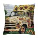 PHYHOO Autumn Pumpkin Pillow Covers Truck Bicycle Farmhouse Thanksgiving Day Decor Linen Throw Pillow Case Cushion Cover