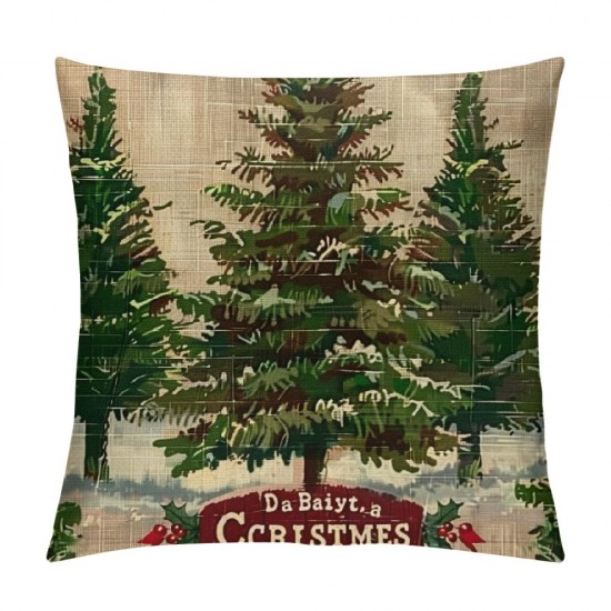 PHYHOO Red Christmas Throw Pillow Covers Farmhouse Xmas Truck Christmas Trees Pillows Decorative Holiday Cushion Cases for Home Outdoor Decoration