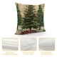 PHYHOO Red Christmas Throw Pillow Covers Farmhouse Xmas Truck Christmas Trees Pillows Decorative Holiday Cushion Cases for Home Outdoor Decoration