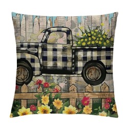 Farmer's Market Fresh Lemon Pillow Covers Farmhouse Decorative Linen Throw Pillow Case Cushion Cover (Fresh Lemon )