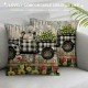 Farmer's Market Fresh Lemon Pillow Covers Farmhouse Decorative Linen Throw Pillow Case Cushion Cover (Fresh Lemon )