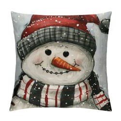 Christmas Pillow Covers Snowman Grey Throw Pillows Cushion Case Farmhouse Christmas Decor for Couch