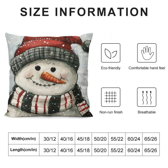 Christmas Pillow Covers Snowman Grey Throw Pillows Cushion Case Farmhouse Christmas Decor for Couch