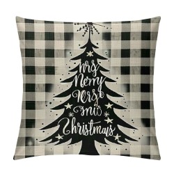 Christmas Pillow Covers Black White Plaid Decorative Christmas Throw Pillow Covers Buffalo Plaid Tree Farmhouse Winter Holiday Cushion Covers