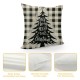 Christmas Pillow Covers Black White Plaid Decorative Christmas Throw Pillow Covers Buffalo Plaid Tree Farmhouse Winter Holiday Cushion Covers