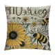 Vintage Farmhouse Bee Pillow Covers Black Buffalo Plaids Farmhouse Decorative Throw Pillow Case Cushion Cover Summer Decor Bee Happy