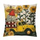 PHYHOO Sunflower Pillow Covers Farmhouse Decorations Buffalo Plaid Throw Pillow Cases Cushion Covers Linen