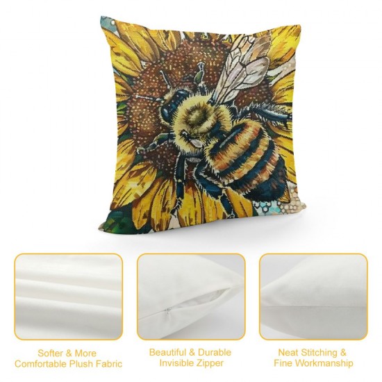 PHYHOO Pillow Covers Kind Love Sunflower Summer Decorations Buffalo Plaid Truck Throw Pillow Cases Farmhouse Spring Cushion Covers