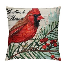 PHYHOO Christmas Pillow Covers Buffalo Plaid Merry and Bright Farmhouse Pillows Winter Holiday Rustic Red Black Cushion Covers for Couch ( )