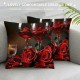 PHYHOO Rose Wine Pillow Covers Red Black Rose Throw Pillow Covers Floral Blossom Cushion Cases Banquet Flower Romantic Valentine'S Day Decor Square Pillow Cases For Women Men Adult