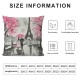 PHYHOO Paris Throw Pillow Covers, Eiffel Tower Pillow Covers For Home Bed Sofa Couch, Retro Paris Themed Cushion Covers Watercolor Cherry Blossoms Decorative Pillow Covers, Pink Grey