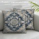 Turkish Throw Pillow Covers , Boho Pillow Covers, Blue Khaki Floral Bohemian Flowers Retro Cushion Covers, Exotic Decorative Pillow Covers