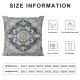 Turkish Throw Pillow Covers , Boho Pillow Covers, Blue Khaki Floral Bohemian Flowers Retro Cushion Covers, Exotic Decorative Pillow Covers