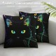 Kids Throw Pillow Covers Cartoon ,Gradient Line Cute Cat Pillow Covers For Teens Kids Boys Girls Adults Room Decor, Pet ColorfulAnimal Cat Lover'S Cushion Cases,Black