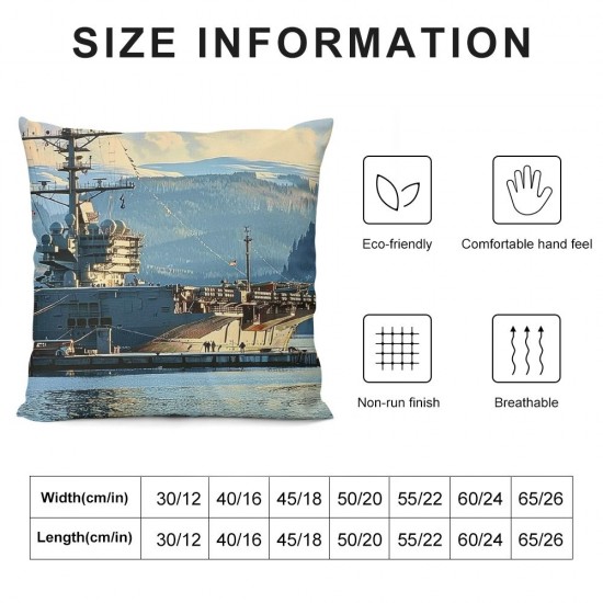 PHYHOO Navy Ship Cushion Covers Military Theme Throw Pillow Covers Military Combat Ship Pattern Pillow Covers, Army Soldier Cushion Cases for Boys Kids Teens Soft