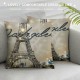 Golden Paris Throw Pillow Covers,Eiffel Tower Pillow Covers for Girls,Girly Cushion Cases Home Room Decor,Glitter Sequins Accent Pillow Cases