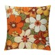 PHYHOO Boho Floral Throw Pillow Covers Retro Flowers Cushion Covers Flower Cushion Cases for Kids Girls Women Natural Botanical Pillow Covers Orange Brown