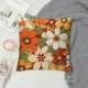 PHYHOO Boho Floral Throw Pillow Covers Retro Flowers Cushion Covers Flower Cushion Cases for Kids Girls Women Natural Botanical Pillow Covers Orange Brown