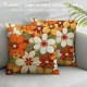 PHYHOO Boho Floral Throw Pillow Covers Retro Flowers Cushion Covers Flower Cushion Cases for Kids Girls Women Natural Botanical Pillow Covers Orange Brown