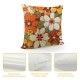 PHYHOO Boho Floral Throw Pillow Covers Retro Flowers Cushion Covers Flower Cushion Cases for Kids Girls Women Natural Botanical Pillow Covers Orange Brown