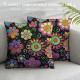 PHYHOO Cushion Cases Neon Purple Black Vintage Floral Throw Pillow Covers Aesthetic Psychedelic Botanical Cushion Covers Bedroom Decor