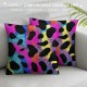 Throw Pillow Covers, Animal Print Pillow Covers For Home Bed Sofa Office, Cushion Covers, Gorgeous Colourful Soft Decorative Pillow Covers, Purple Blue