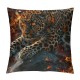 PHYHOO Printed Throw Pillow Covers , for Woman Pillow Covers , Animal Cushion Covers Soft,Golden Fire Flames Decorative Accent Pillow Cases for Sofa