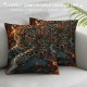 PHYHOO Printed Throw Pillow Covers , for Woman Pillow Covers , Animal Cushion Covers Soft,Golden Fire Flames Decorative Accent Pillow Cases for Sofa