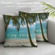 PHYHOO Ocean Throw Pillow Cover , Ocean Beach Pillow Cover for Kids Teens Adult, Cushion Cover, Style Nature Theme Decorative Square Pillow Case