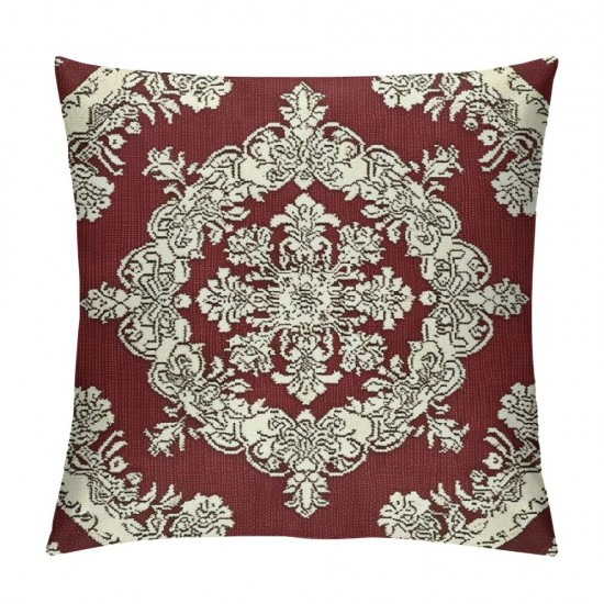 Retro Floral Throw Pillow Covers Exotic Pillow Covers Boho Burgundy Fashion Retro Red Yellow Cushion Covers Vintage Bohemian Fashion Cushion Cases For Women Men