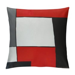 PHYHOO Red White Black Throw Pillow Covers,Geometric Square Pillow Covers , Stripes Cushion Cases Modern Abstract Decorative Pillow Cases Living Room Decor