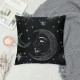 PHYHOO Sun and Moon Throw Pillow Covers , Boho Exotic Style Black and White Pillow Covers for Sofa Bed Couch, Starry Sky Decorative Pillow Covers, Bohemian Decor Cushion Covers