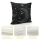 PHYHOO Sun and Moon Throw Pillow Covers , Boho Exotic Style Black and White Pillow Covers for Sofa Bed Couch, Starry Sky Decorative Pillow Covers, Bohemian Decor Cushion Covers