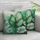 Butterfly Flowers Throw Pillow Cover Inch Vintage Floral Pillow Cover,Green Ombre Art Oil Painting Cushion Cover,Aesthetic Animal Flower Rustic Decorative Pillow Cover