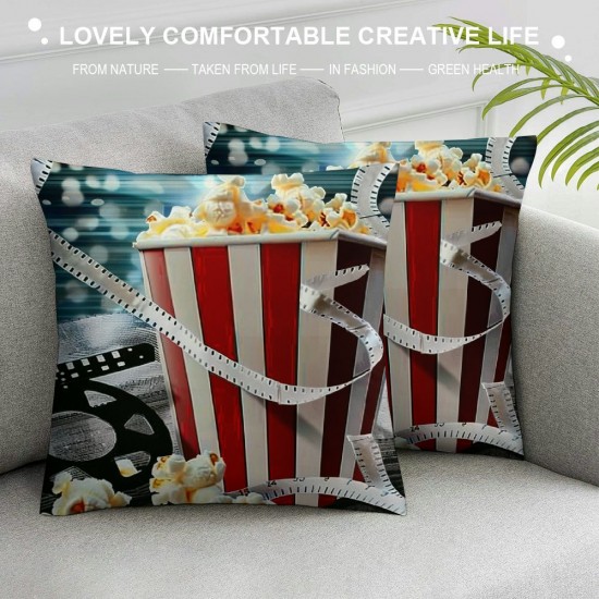 Movie Throw Pillow Covers Cushion Covers For Boys Girls,Retro Pillow Covers strip Printed Decorative Pillow Covers,Movie Home Decor