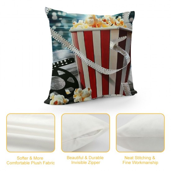 Movie Throw Pillow Covers Cushion Covers For Boys Girls,Retro Pillow Covers strip Printed Decorative Pillow Covers,Movie Home Decor