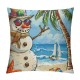 Throw Pillow Covers Funny Snowman with Sunglasses Square Pillowcases for Home Decor Sofa Car Bedroom Ocean Tropic Beach Cartoon Painting Pillow Cases