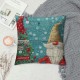 Throw Pillow Covers Merry Christmas Happy New Year Square Pillowcases for Home Decor Sofa Car Bedroom Gnomes in Santa Hat Rustic Farmhouse Plank Pillow Cases