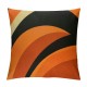 Throw Pillow Covers Orange Gradient Light Circle Abstract Geometric Pattern Black Background Square Pillowcases for Home Decor Sofa Car Bedroom Pillow Cases