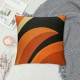 Throw Pillow Covers Orange Gradient Light Circle Abstract Geometric Pattern Black Background Square Pillowcases for Home Decor Sofa Car Bedroom Pillow Cases