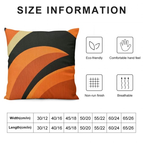 Throw Pillow Covers Orange Gradient Light Circle Abstract Geometric Pattern Black Background Square Pillowcases for Home Decor Sofa Car Bedroom Pillow Cases