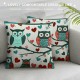 Throw Pillow Covers Green Red and Birds Square Pillowcases for Home Decor Sofa Car Bedroom Cartoon Animal Love Heart Floral Cute Painting