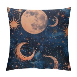 Throw Pillow Covers Watercolor Abstract Sun and Moon Square Pillow for Home Decor Sofa Car Bedroom Art Painting Pillow