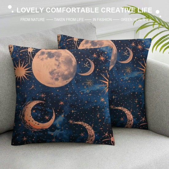 Throw Pillow Covers Watercolor Abstract Sun and Moon Square Pillow for Home Decor Sofa Car Bedroom Art Painting Pillow